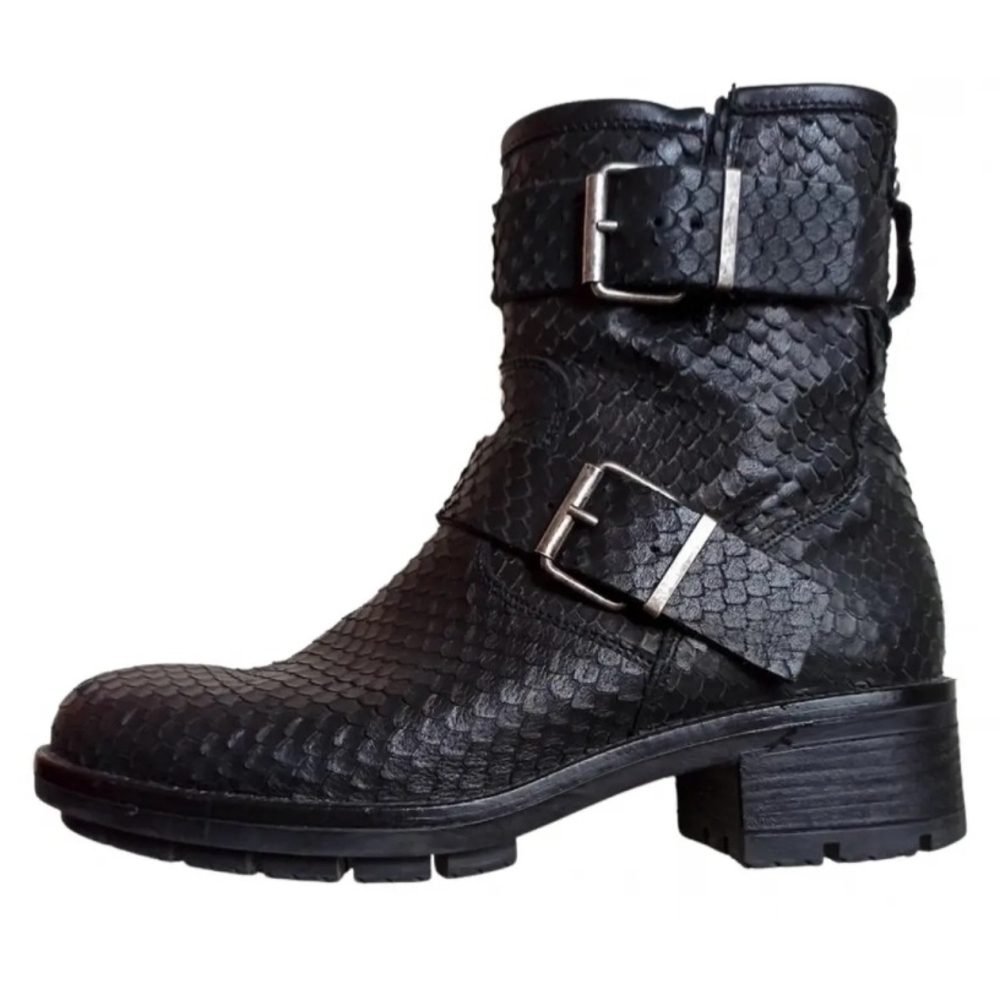 J.D Black Textured Combat Boots